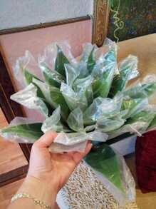 1片塑料人造樹葉現代人造植物適合家庭派對 - 綠色 - 查看 6