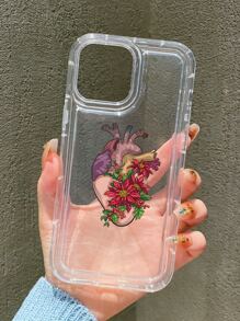 Floral Pattern Clear Phone Case