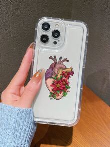 Floral Pattern Clear Phone Case