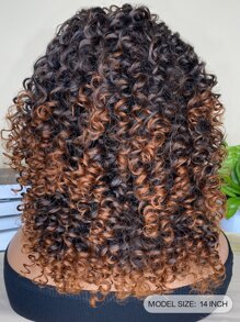 Tổng Hợp Chịu Nhiệt Tóc Giả Kinky Bộ Tóc Giả Xoăn Có Nổ Ombre Nâu Tóc Giả 14 Inch Dành Cho Nữ Sử Dụng Hàng Ngày - Nhiều màu - Xem 7