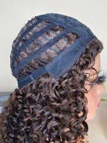 Tổng Hợp Chịu Nhiệt Tóc Giả Kinky Bộ Tóc Giả Xoăn Có Nổ Ombre Nâu Tóc Giả 14 Inch Dành Cho Nữ Sử Dụng Hàng Ngày - Nhiều màu - Xem 8