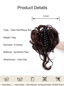 Messy Bun Hair Piece ,Claw Clip Messy Hair Bun Scrunchies For Women Tousled Updo Bun Synthetic Wavy Curly Chignon Ponytail Hairpiece For Daily Wear - Multicolor - View 3