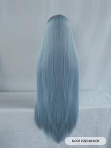 Cosplay Cực Dài Thẳng Tổng Hợp Tóc Giả Có Bangs & 1 Bộ Tóc Giả Bộ Đội - Màu xanh lam - Xem 2