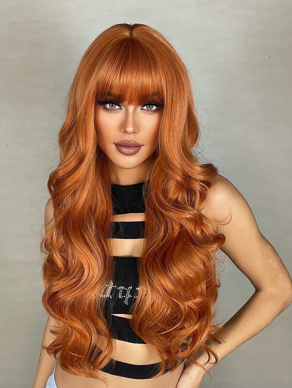 Cosplay Long Body Wave Synthetic Wig With Bangs & 1pc Wig Cap SHEIN USA