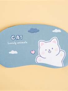 1pc Frog & Letter Graphic Eye Cover, Cartoon Cute Synthetic Fiber Sleep Mask For Home - Green - View 3