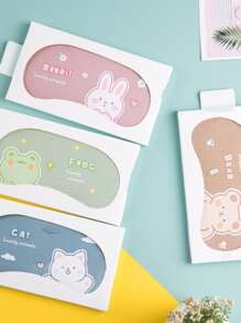 1pc Frog & Letter Graphic Eye Cover, Cartoon Cute Synthetic Fiber Sleep Mask For Home - Green - View 4