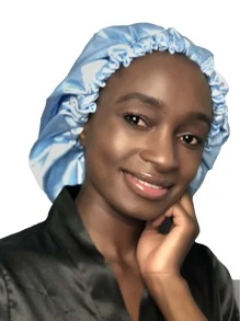 Gorra de satén de dormir - Celeste - Ver 1