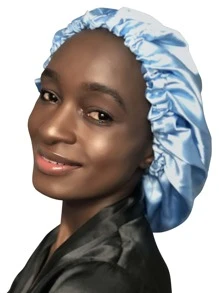 Gorra de satén de dormir - Celeste - Ver 5