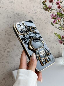 Vỏ điện thoại trang trí phi hành gia có chân đế - màu đen - Xem 2
