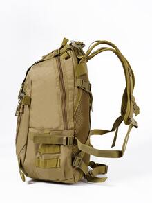 40L露营背包男旅行包战术Molle徒步登山钓鱼背包大容量户外运动旅行双肩背包 - 卡其色 - 查看 4