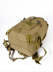 40L露营背包男旅行包战术Molle徒步登山钓鱼背包大容量户外运动旅行双肩背包 - 卡其色 - 查看 5