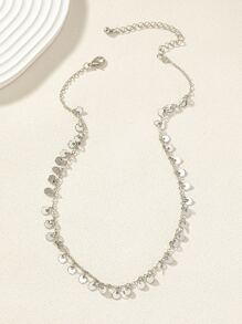 Vòng cổ chuỗi trang trí đĩa - Bạc - Xem 2