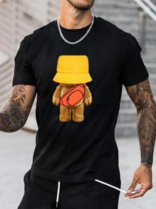 Manfinity Men Cartoon Graphic Tee - Black - View 1