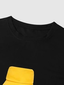 Manfinity Men Cartoon Graphic Tee - Black - View 3