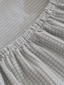 1pc Solid Color Chair Slipcover, Minimalist Polyester Chair Slipcover For Dining Room - Light Grey - View 4