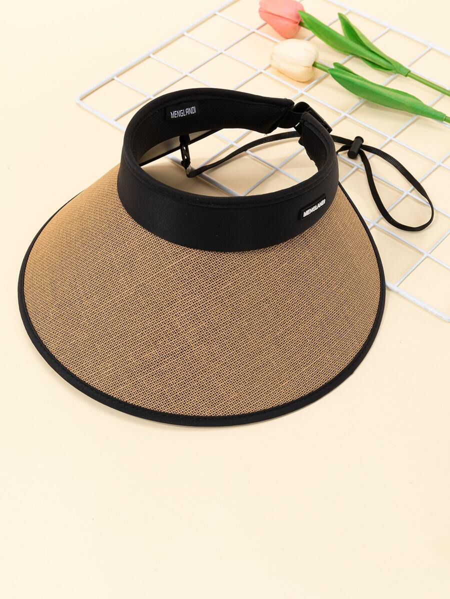 男士字母圖案遮陽帽 - 卡其色 - 查看 1