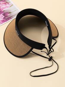 男士字母圖案遮陽帽 - 卡其色 - 查看 2