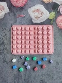 1 pieza Herramienta mini en forma de conejo caramelo dulce de silicona caramelo para DIY - Rosa coral - Ver 2