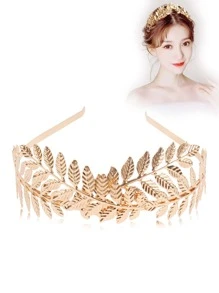 樹葉裝飾髮箍 - 金色 - 查看 1