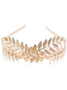 樹葉裝飾髮箍 - 金色 - 查看 2