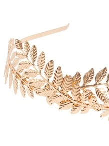 樹葉裝飾髮箍 - 金色 - 查看 3