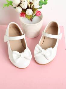 Giày bệt màu trắng cho bé gái mới biết đi - trắng - Xem 3