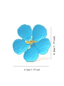 4pcs Zinc Alloy Napkin Ring, Modern Flower Design Napkin Ring For Dining Table - Royal Blue - View 2