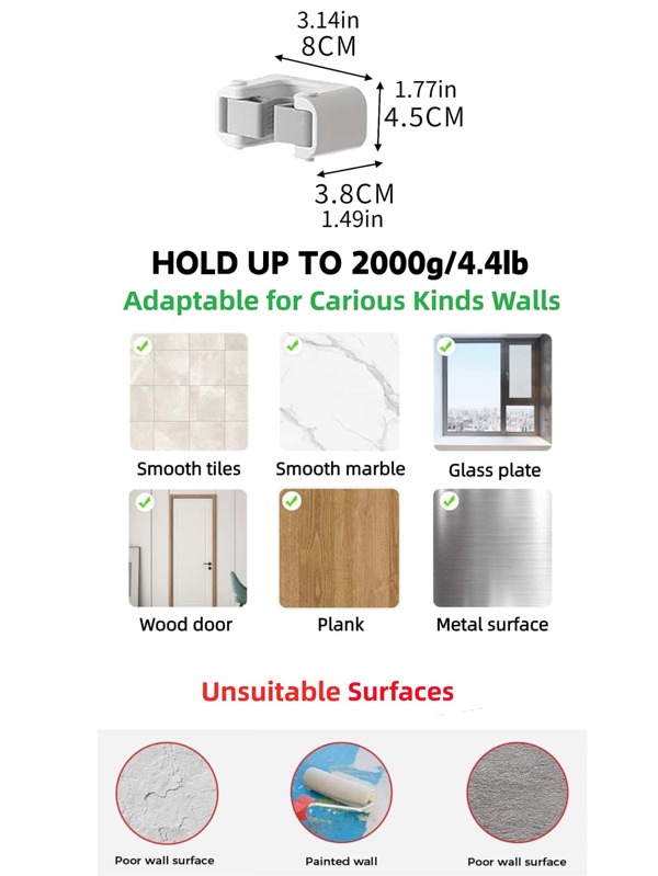 1pc PP Mop Holder, Minimalist Mop and Broom Holder For Bathroom SHEIN USA