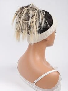 Short Curly Synthetic Hair Updo - Multicolor - View 1