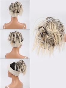 Short Curly Synthetic Hair Updo - Multicolor - View 4