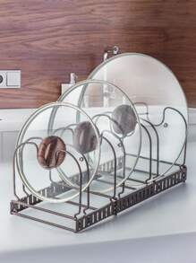 1入組鐵鍋蓋支架現代可伸縮廚房鍋蓋架 - 黑色 - 查看 2