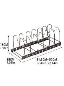 1入組鐵鍋蓋支架現代可伸縮廚房鍋蓋架 - 黑色 - 查看 3