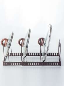 1入組鐵鍋蓋支架現代可伸縮廚房鍋蓋架 - 黑色 - 查看 4