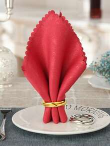 2pcs Simple Round Gold Napkin Ring, Plain Napkin Buckle For Dining Table - Gold - View 1