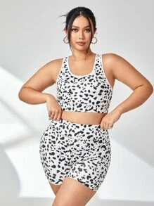 Plus Allover Print Sports Set - Black and White - View 4