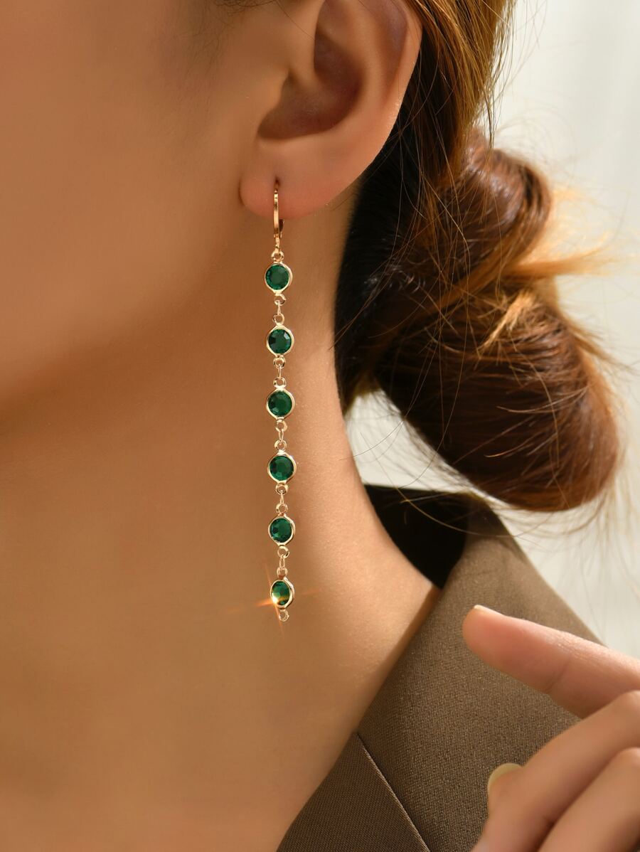 Rhinestone Decor Drop Earrings