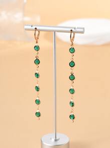 Rhinestone Decor Drop Earrings