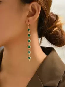 Rhinestone Decor Drop Earrings