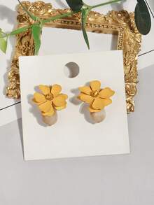 Pendientes de tachuela con diseño de flor - Multicolor - Ver 1