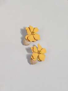 Pendientes de tachuela con diseño de flor - Multicolor - Ver 2