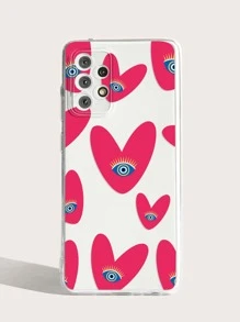 Heart Print Clear Phone Case - Multicolor - View 4