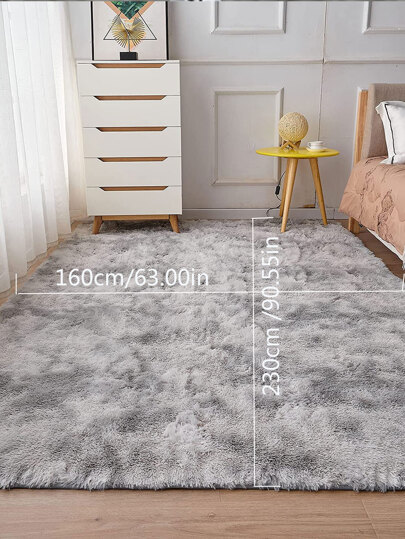Piece Fluffy Plush Bedroom Living Room Area Vloerkleed Super Zachte Fuzzy Tie Dyed Verlichting Grijs Vloer Mat Moderne Home ,Room view 8