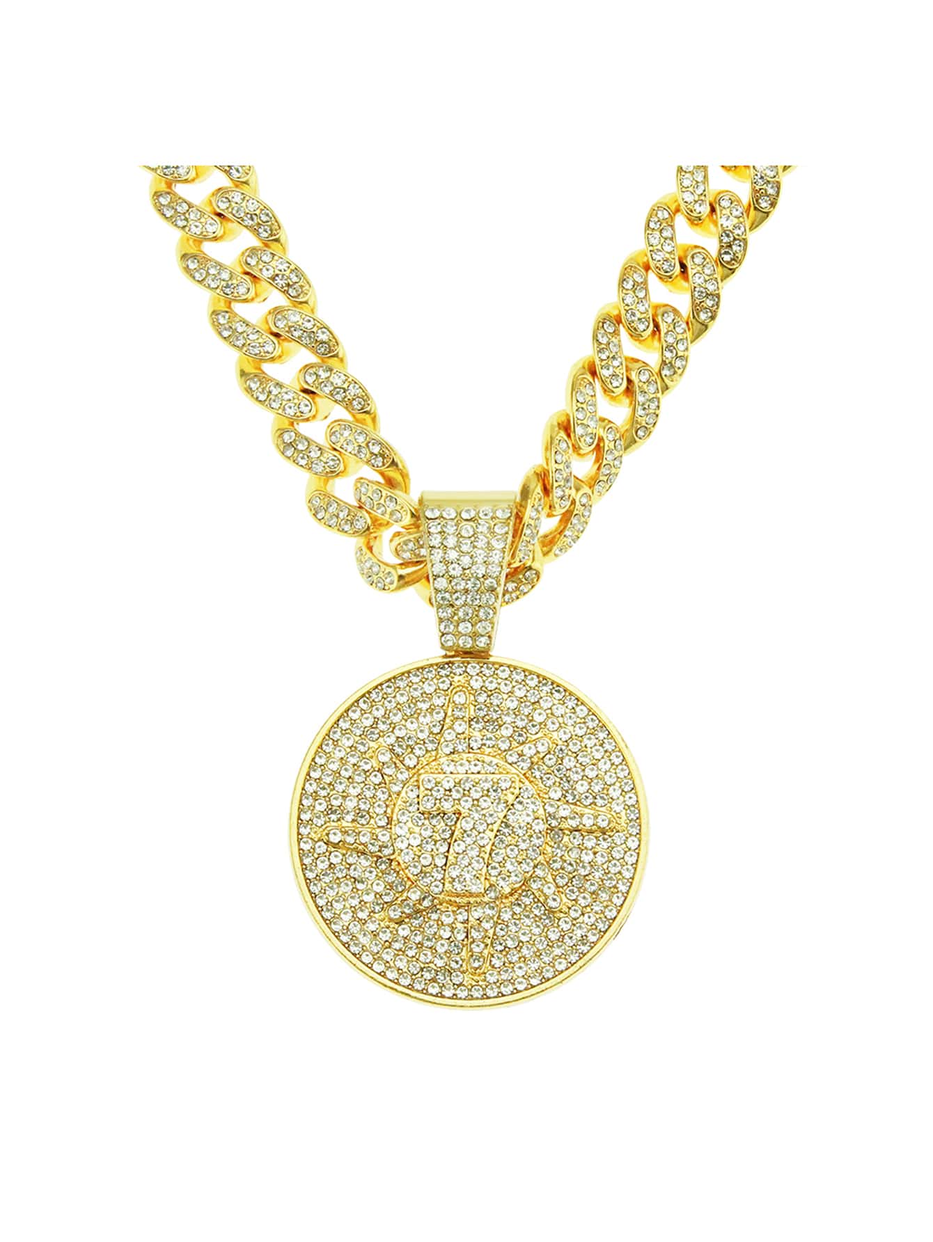 1 cái Sang Trọng Số Chi Tiết Rhinestone Vòng Mặt Dây Chuyền Vòng Cổ Cho Nam Giới Hàng Ngày Trang Trí