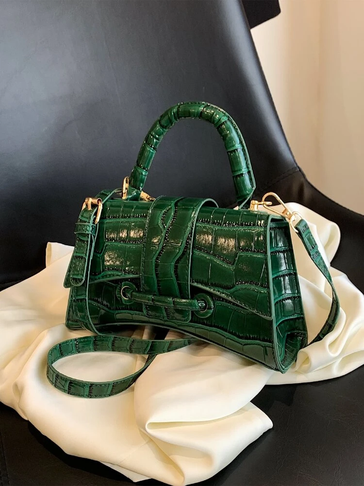 New Fashion Personalized -Shaped Crocodile Pattern Stylish Handbag, Versatile Women's Casual Tote Purse, Gothic Stylematching , Bag, Gifts, Outfit,Perfect For Dress,Wedding Dress,Formal Dresses For Women,Prom Dress, Dress,Birthday Dress,