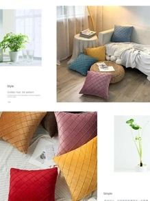 1 Họa Tiết Kẻ Sọc Đệm Không Chất Độn, Hiện Đại Ren Định Trang Trí Ném Gối Cho Phòng Khách, trang Trí Nhà Cửa - Đỏ - Xem 5