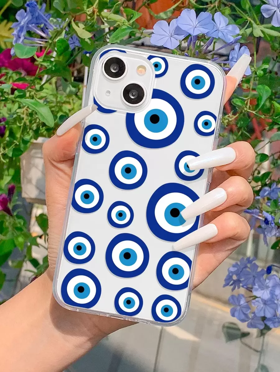 邪惡之眼印花透明手機殼 - 彩色 - 查看 1