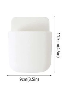 1pc PP Wall Mounted Storage Rack, Minimalist White Wall Mounted Floating Shelf For Home - White - View 4