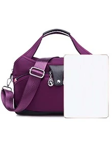 女士時尚休閒素色單肩包女士戶外大容量斜挎包