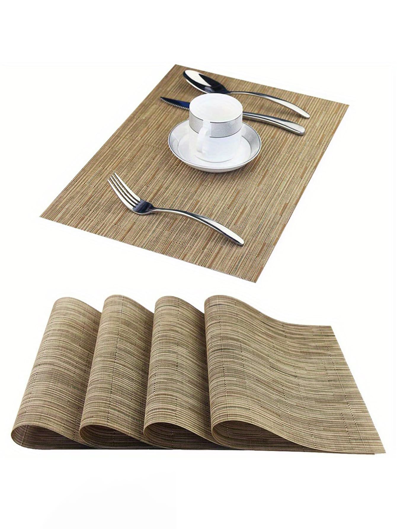 1 pièce Avec Motif Graphique Napperon , Moderne En PVC Set De Table Pour Cuisine - Jaune citron - Voir 1
