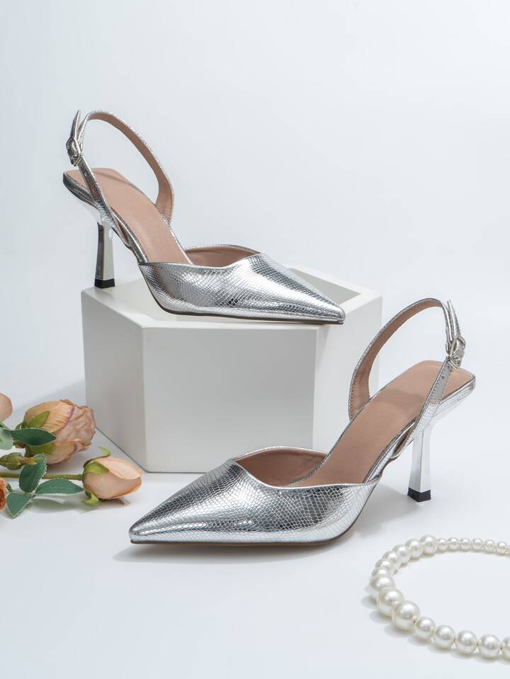 Snakeskin slingback shoes 2025